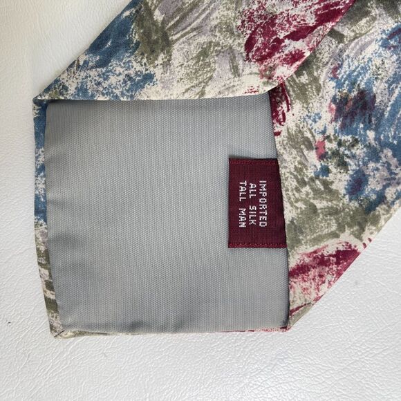 James B. Fairchild Tie Mens Long Necktie Geometric Abstract Silk Vintage - Picture 4 of 6